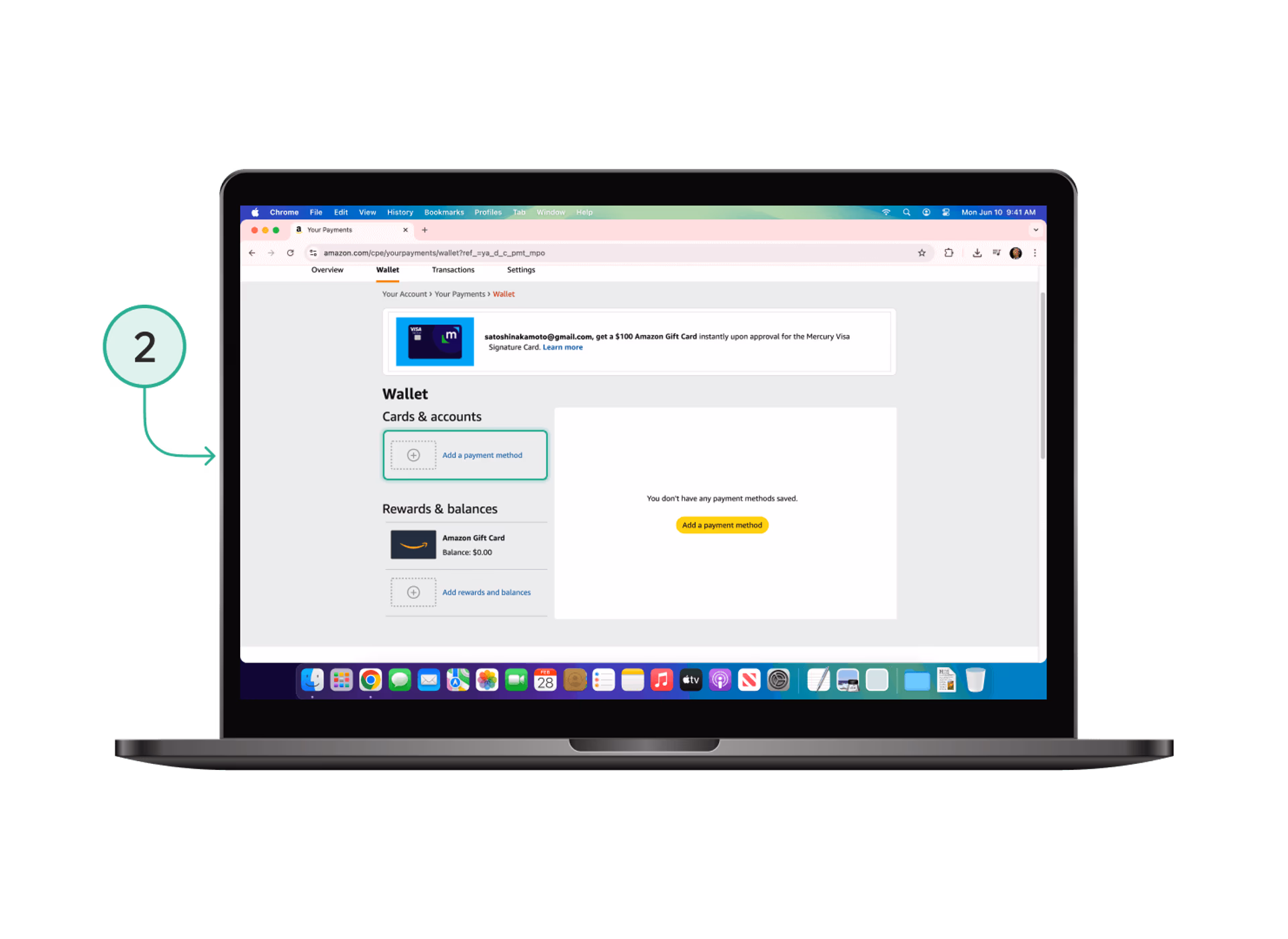Add Trustee Plus virtual card on Amazon to pay with cryptocurrency — step 1
