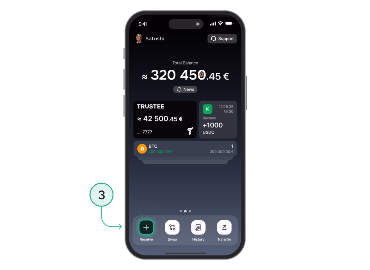 Top up USDC or USDT to invest with DCA: regular crypto purchases on schedule