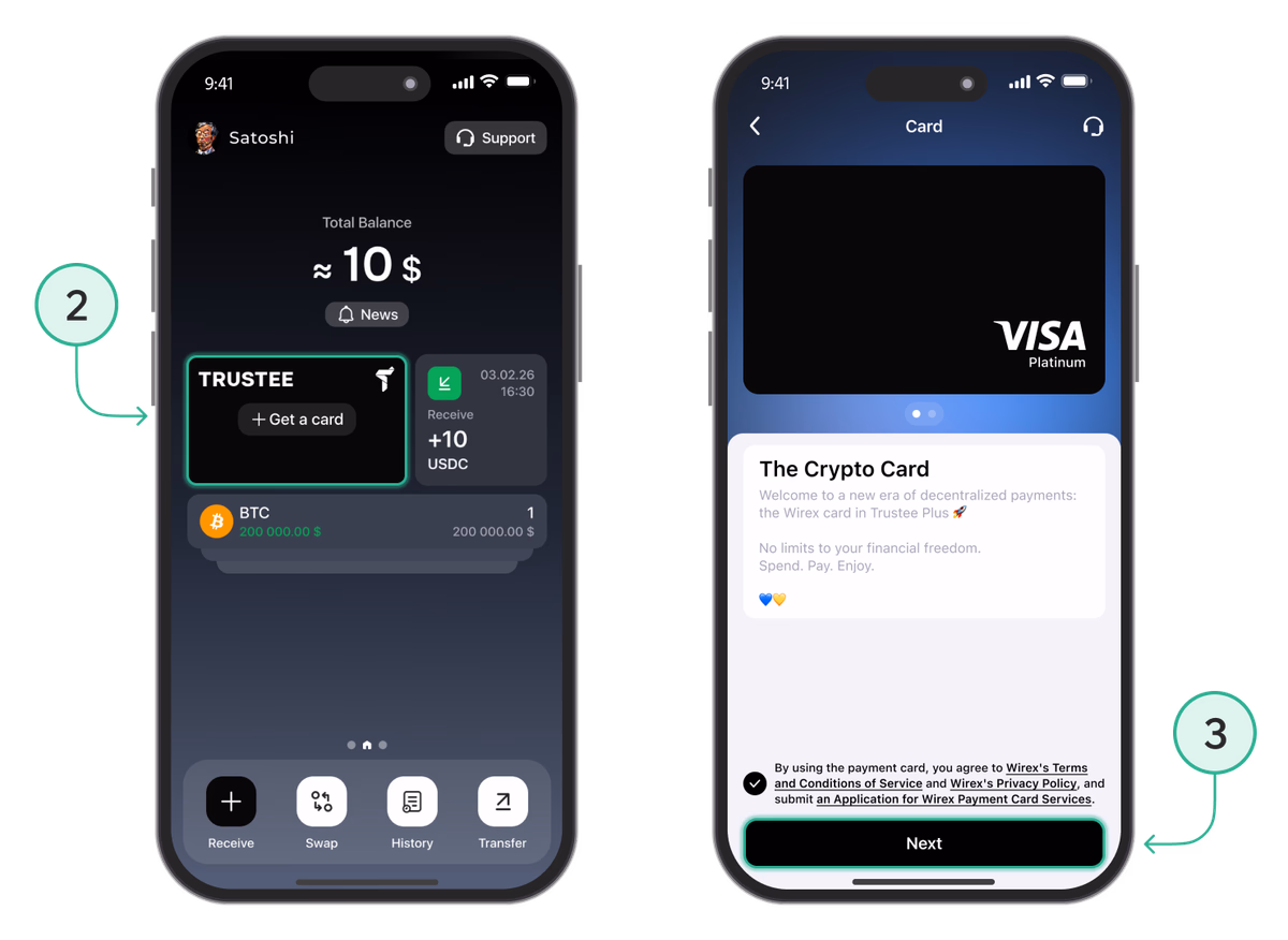Issue a virtual crypto card to pay for domains via Visa/Mastercard checkout