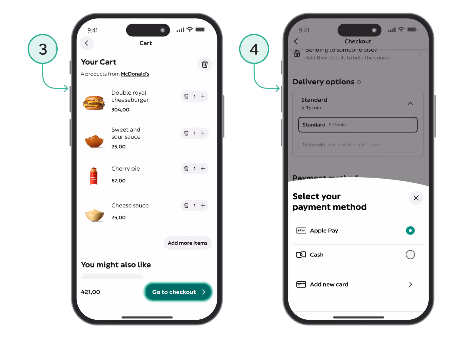 paying for Glovo with cryptocurrency through Apple Pay or Google Pay