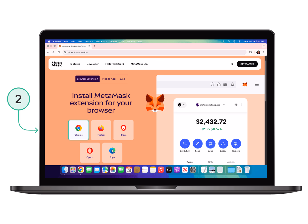 MetaMask: установка расширения в браузер