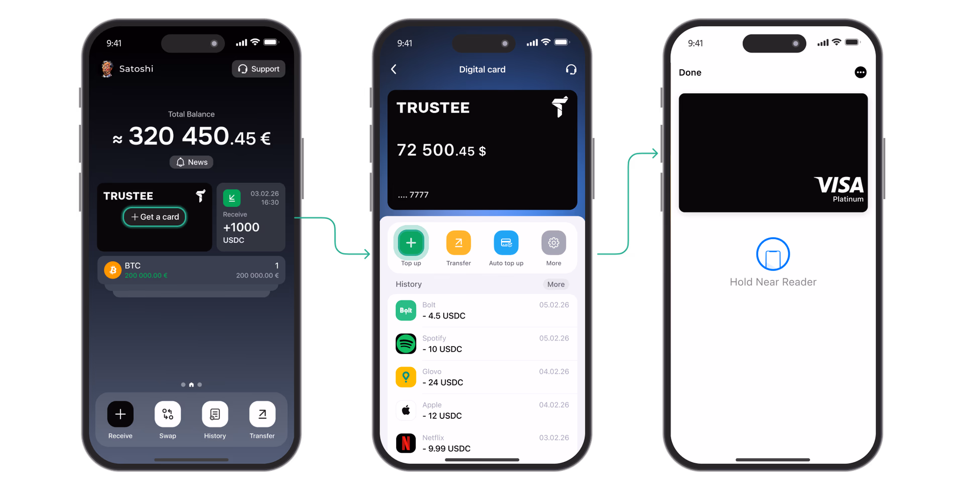 virtual crypto card for paying for Glovo orders