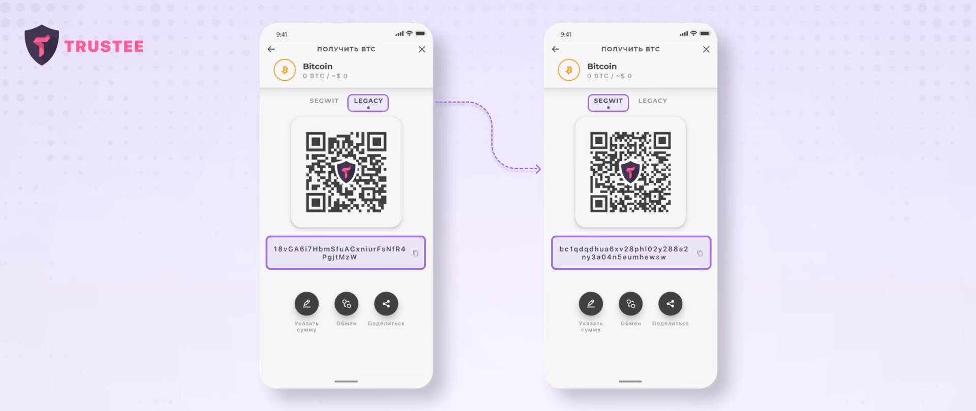 switching between Legacy and SegWit Bitcoin addresses