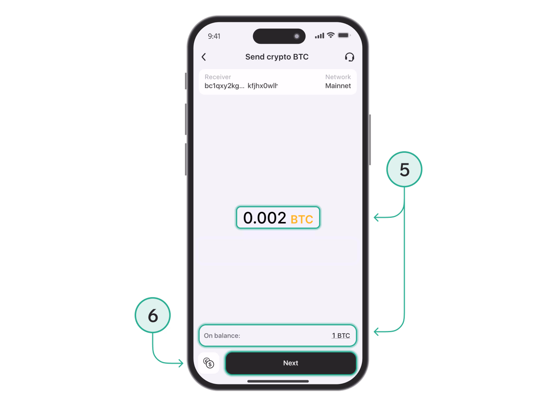 How to Transfer Crypto En Step 3