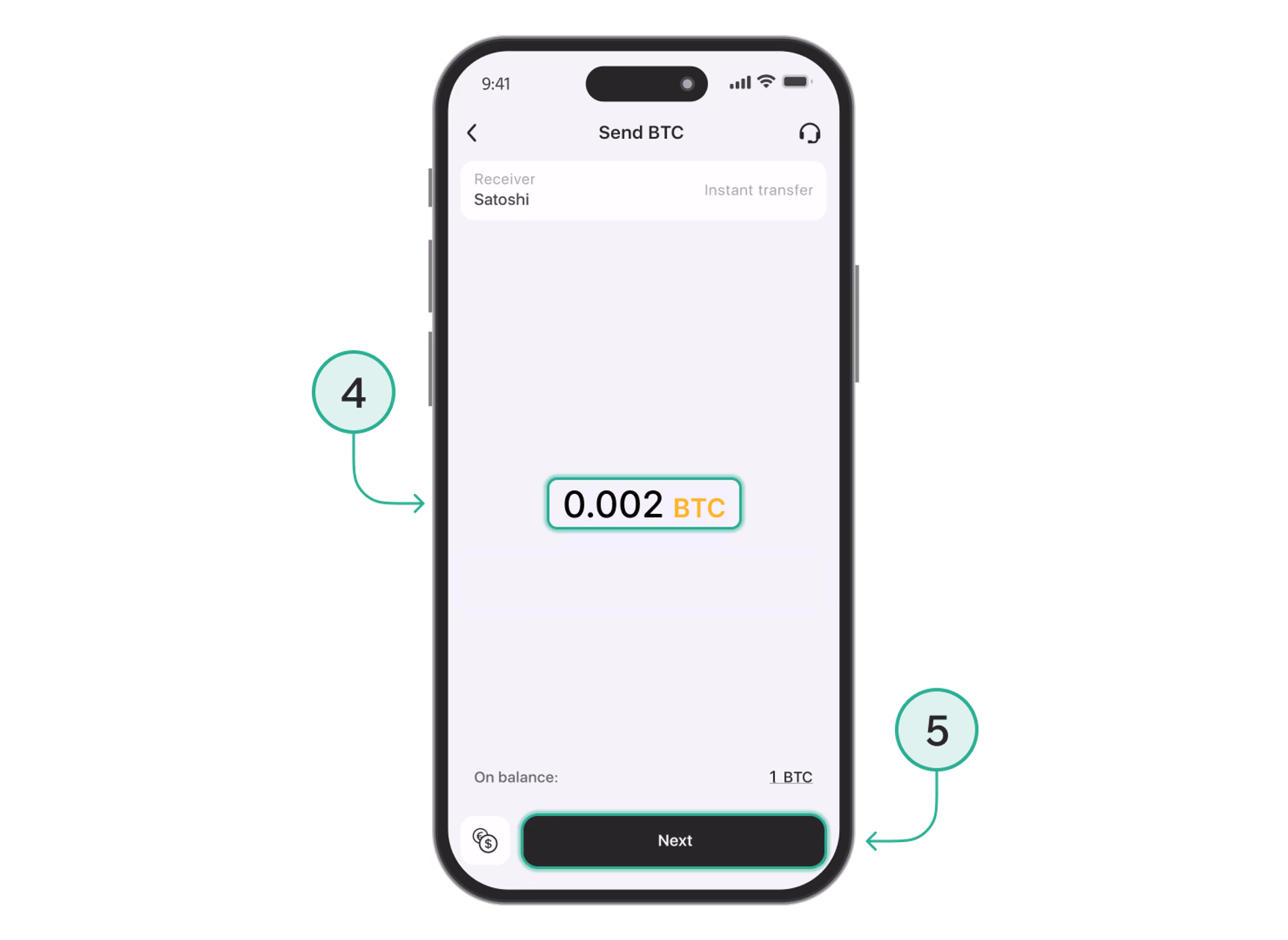 How to Transfer to Another User En Step 3