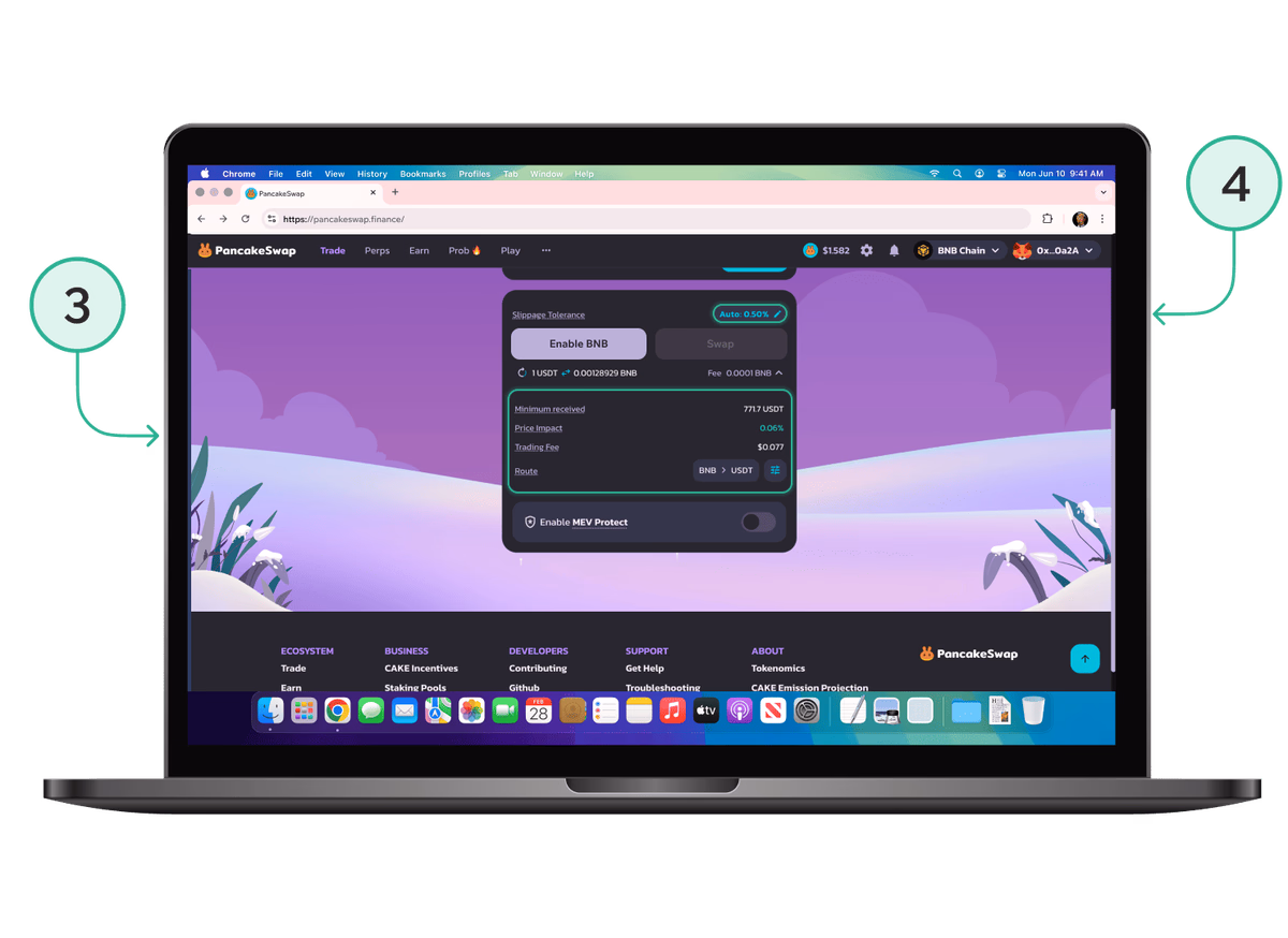 PancakeSwap: настройка slippage tolerance (прослизание)