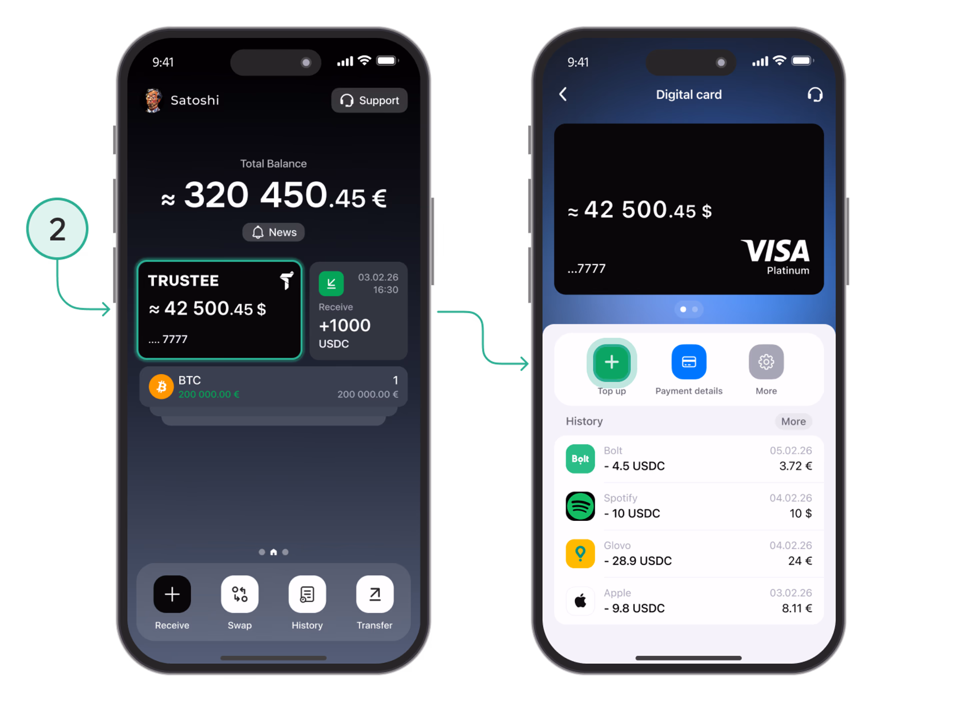 Wirex Card Top up En Step 1