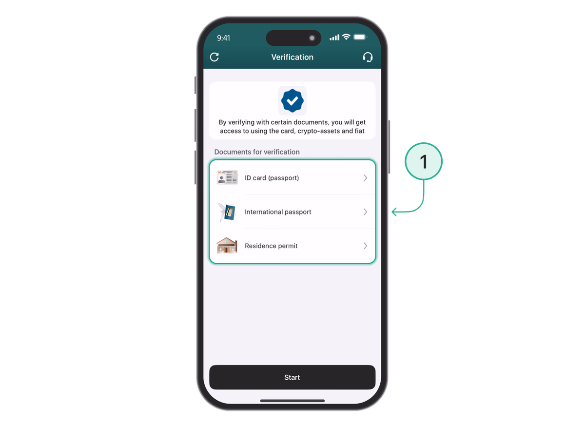crypto card verification step